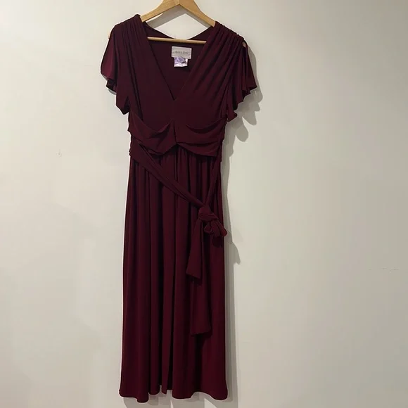 • BHLDN • Mendoza Maxi Dress Gown Burgundy Red 6 Women’s - Picture 3 of 6